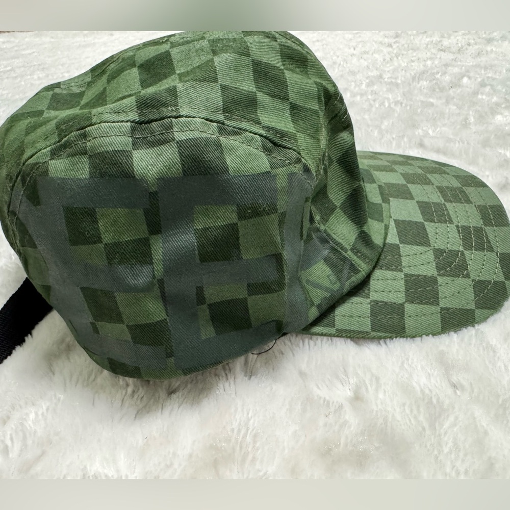 10.Deep Green Checkered Men's Hat - Picture 5 of 12